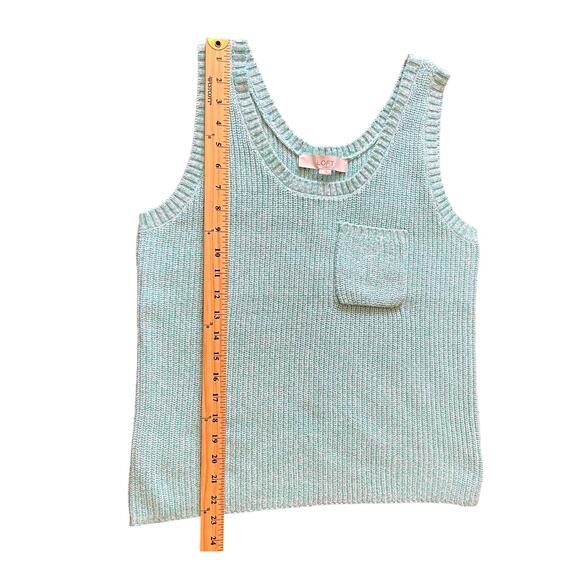NWT Loft Mint Ribbed Pocket Sweater Knit Tank Top LARGE - Picture 6 of 9